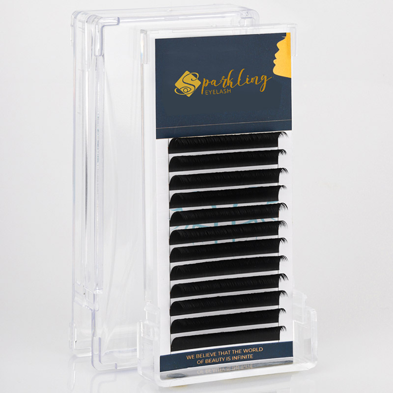 12 Strips Gampang Fan Volume Lash Extensions 0.07 D Curl Korean PBT Lashes