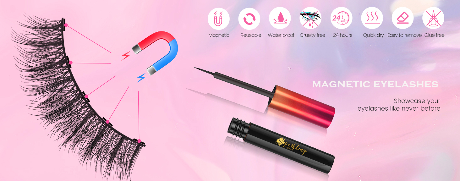 Entuk Tampilan Glam sing Sampurna karo Kit Bulu Mata Magnetik Pingdu Sparkling Eyelash® 3D