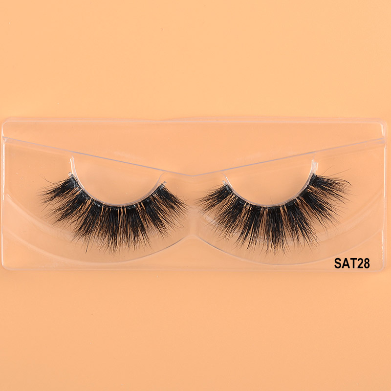 25mm 3D Mink Eyelashes Clear Band Palsu Strip Lashes