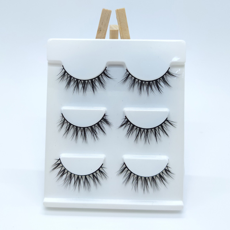 Paket 3 Pasang Mewah Faux Mink 3D Silk Bulu Mata Bulu Mata Palsu