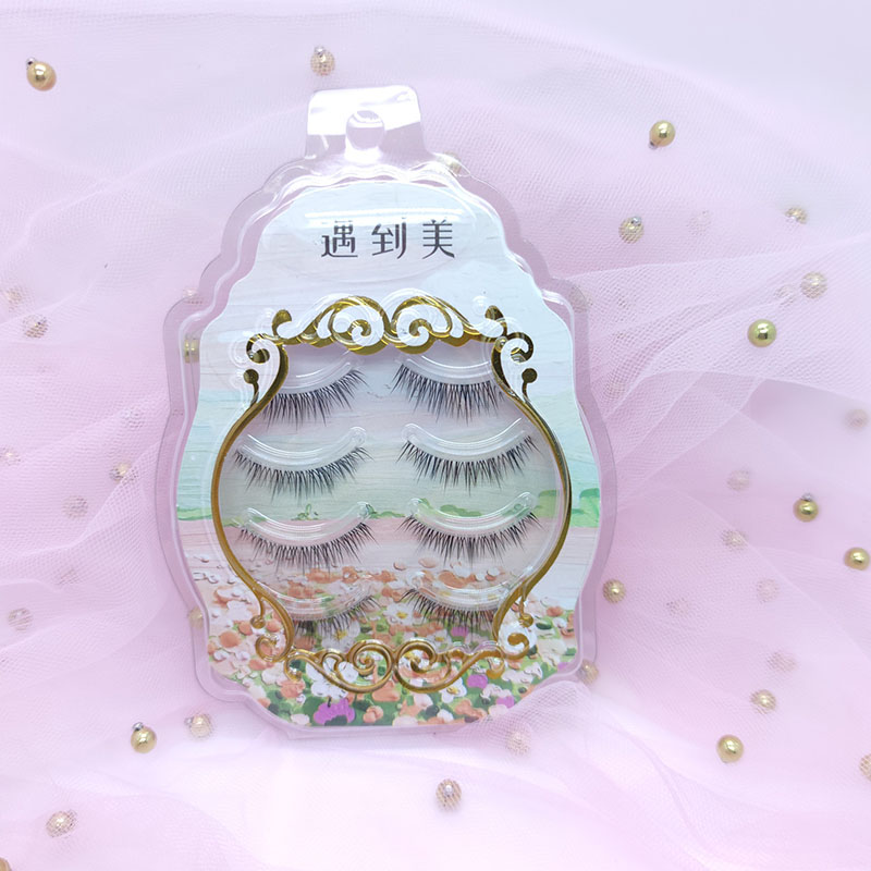 Bulu Mata Sintetis 3D Faux Mink 4 Pasang bulu mata sintetis volume pita bening